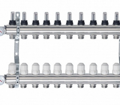 Коллектор TIM d25 КB012 12 выходов,без расходомеров и кранов , автом.сброс.воз. в комплекте