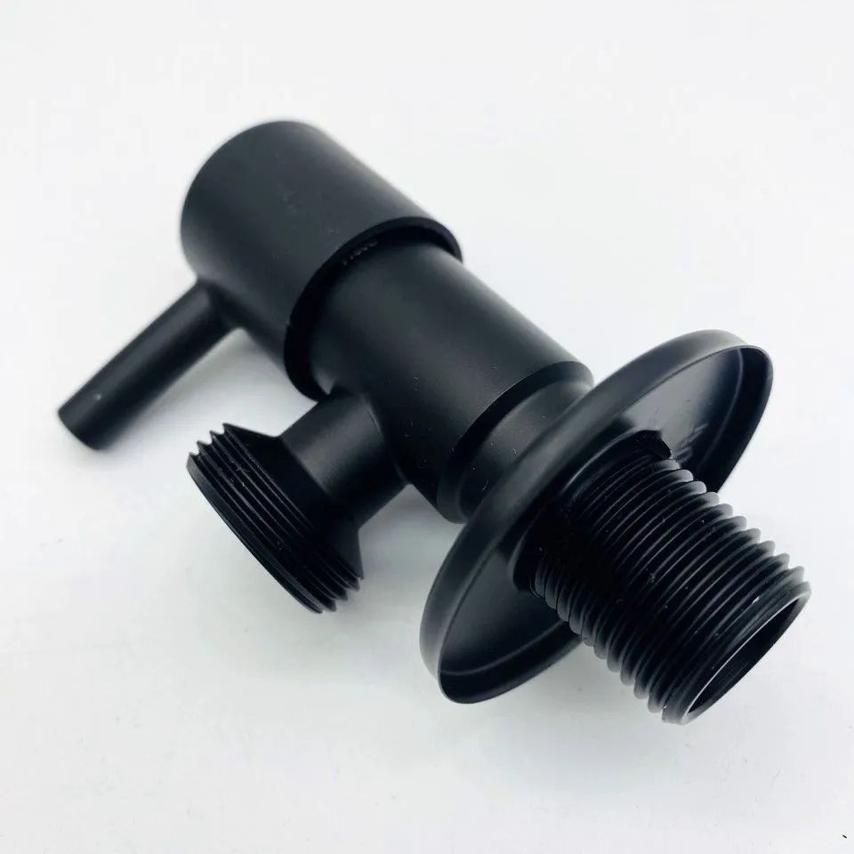 Кран угловой TIM декор 1/2х1/2 н.р. с отражателем BL 5825S.BK, матовый, черный