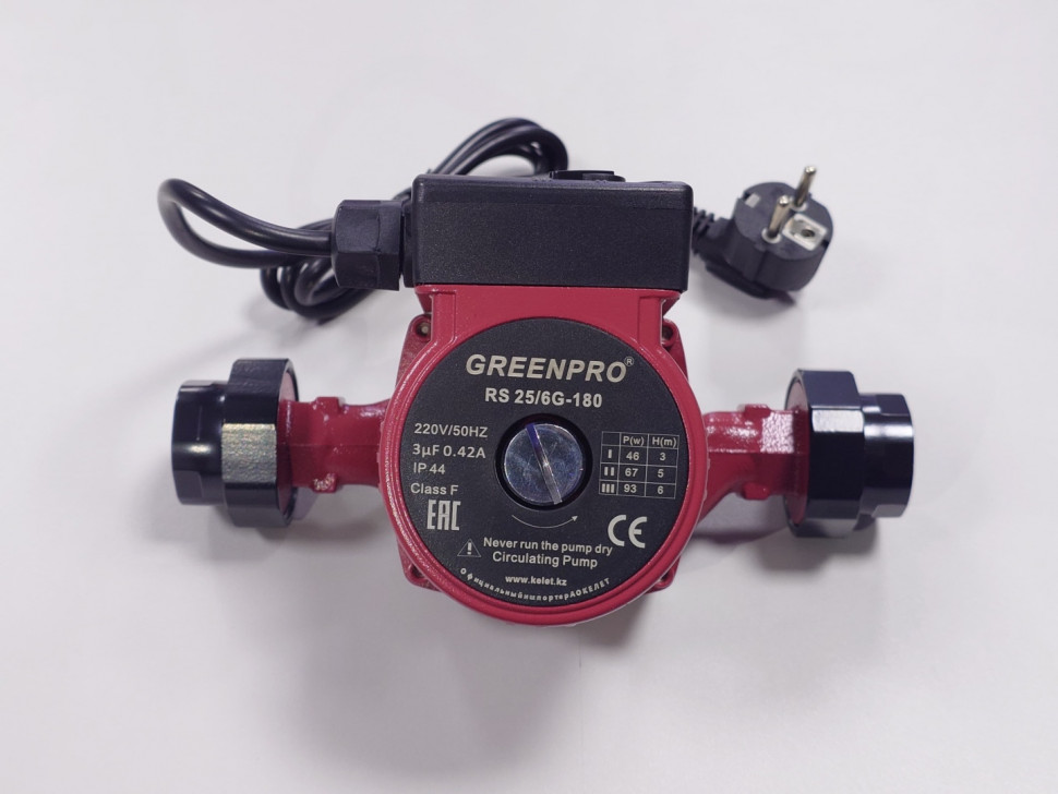 Насос GREENPRO циркуляционный RS 25/ 4 G с гайками Насос GREENPRO циркуляционный RS 25/ 4 G с гайками