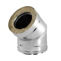 Дымоходный п/отвод (сэндвич) DN 115/200, толщина 0,5мм