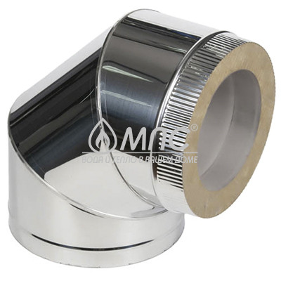 Дымоходный п/отвод (сэндвич) DN 150/210, толщина 1мм Дымоходный п/отвод (сэндвич) DN 150/210, толщина 1мм