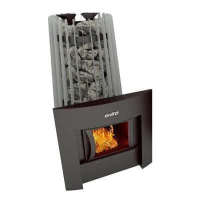 Печь банная каменка Grill'D Cometa 180 Vega Window  grey