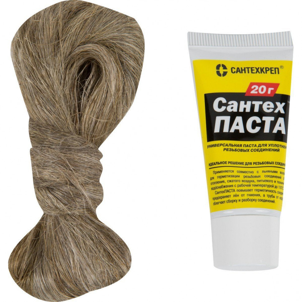 Паста + лен САНТЕХПАСТА, набор (тюбик  20гр + лен 14гр)