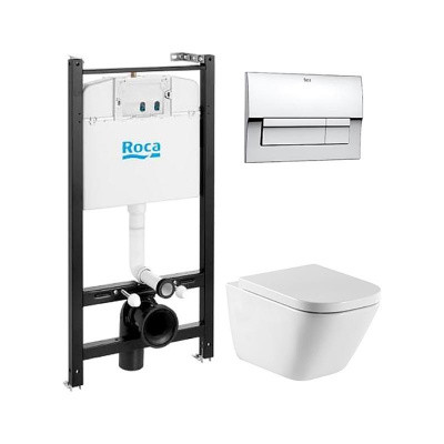 Инсталляция ROCA (Испания) в сборе 5 в 1 с унитазом GAP CLEAN RIM крышка с доводчиком