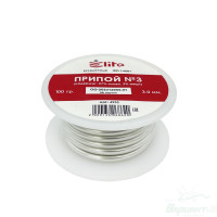 Медь, Припой мягкий 100гр ELITE-Sn97Cu3 №3 3мм (катушка) (4933)