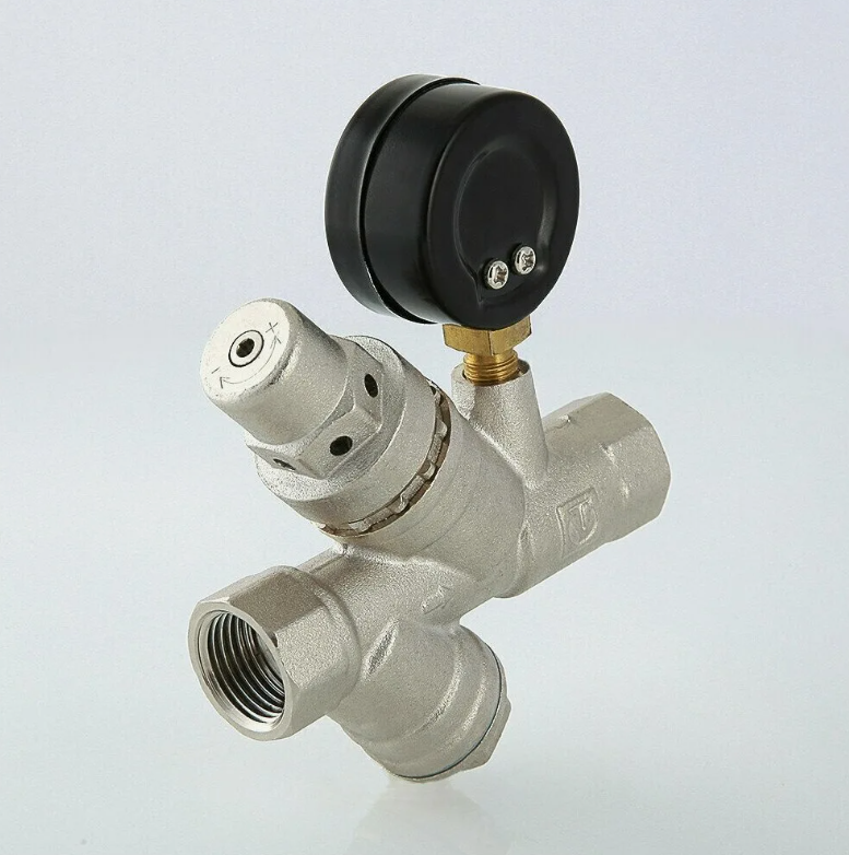 Клапан подпитки d15 VALTEC со встроенным фильтром, манометр в комплекте