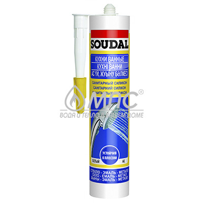 Силикон сантехнический, прозрачный под пистолет 300мл SOUDAL (кухня-ванна) Силикон сантехнический, прозрачный под пистолет 300мл SOUDAL (кухня-ванна)