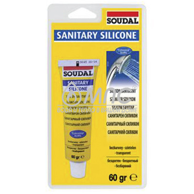 Силикон сантехнический, белый в тюбике 60мл SOUDAL (кухня-ванна)