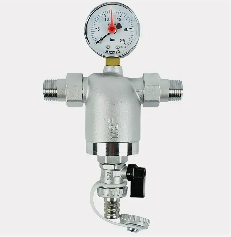 Фильтр с прямоточной промывкой ZEISSLER d20, латунная колба, с маном. (ZSF.302.0105N) Фильтр с прямоточной промывкой ZEISSLER d20, латунная колба, с маном. (ZSF.302.0105N)