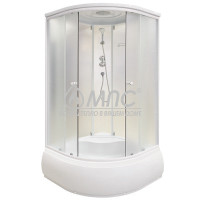 Душевая кабина Warmа B01-100 (100х100х215) высокий лоток, серое стекло, черные стеклянные стены, без пульта