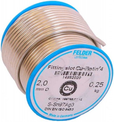 Медь, Припой мягкий 250гр SANHA S-Sn97Сu3 (9453)