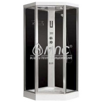 Душевая кабина Aulica ALC-5091P-Black (90х90х215) низкий, 5-ти угольный поддон, распашная дверь, шириной 545 мм, прозрачное стекло 5мм, центр стойка-пластик, 3прямоугольные форсунки, сенсорный пульт, радио, свет, вентиляция, полка, тропический душ-хром с Душевая кабина Aulica ALC-5091P-Black (90х90х215) низкий, 5-ти угольный поддон, распашная дверь, шириной 545 мм, прозрачное стекло 5мм, центр стойка-пластик, 3прямоугольные форсунки, сенсорный пульт, радио, свет, вентиляция, полка, тропический душ-хром с