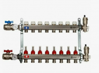 Коллектор ASPIPE на  8 выходов с расходомерами и воздухоотв., нержавейка (AS-K002)