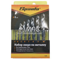Набор сверл по металлу 3-10мм 8шт SPARTA код723205 Набор сверл по металлу 3-10мм 8шт SPARTA код723205