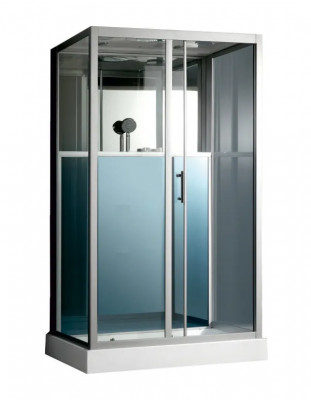 Душевая кабина MIRWELL МR-3517 TP-C3 (170х80х215) белая задняя стенка, хром. профиль, матовые пере