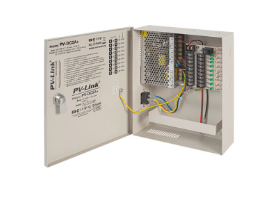Блок питания PV-DC5A на 9 выходов в кейсе (CCTV Power Supply)