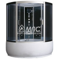 Душевая кабина Aulica ALC-93500G-Hydro-Black (АЭРОМАССАЖ)(150х150х220) глубокая ванна, сиденье в ванне, центральные профили, 12 форсунок, дозатор для мыла, кнопочный пульт, радио, свет, вентиляция, полка двойная, зеркало, ножной массажер, лунный свет. Гид