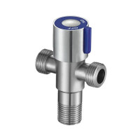 Кран угловой TIM декор 1/2х1/2х1/2 н.р. (3-ходовой) с отражателем BL 5857.02S, нержавейка