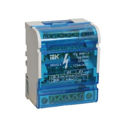 Шина нулевая "IEK" в корпусе на DIN (4х7гр) YND10-4-07-100 Шина нулевая "IEK" в корпусе на DIN (4х7гр) YND10-4-07-100