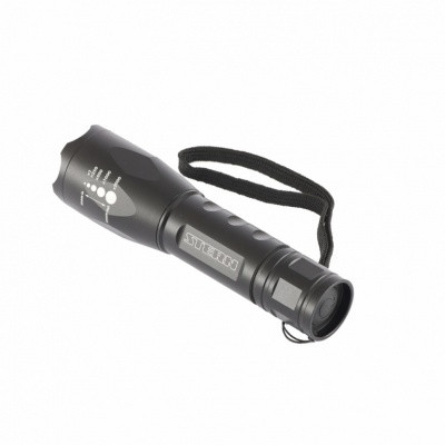 Фонарь LED 3 Вт, зум,  3 режима 100%-50%-строб, ремешок, 160 лм, 200 м, 3хААА Stern код90581