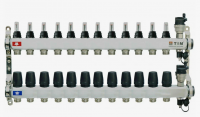 Коллектор TIM d25 КDS5012 квадратная форма, нержавейка d25 с расходомерами на 12 выходов
