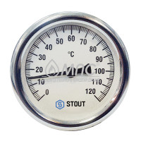 Термометр STOUT 110мм (0-120С) выход аксиальный (боковой) d15 н.р.
