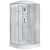 Душевая кабина Erlit ER 4509P-С3 (90х90х215) гидромассаж спины, верхний свет и душ, вентилятор, лунный свет на стойке, стойка пластик, радио и телефон,  хромированный профиль, матовая задняя стенка, дверцы - матовое стекло,  сенсорный пульт, поддон полук