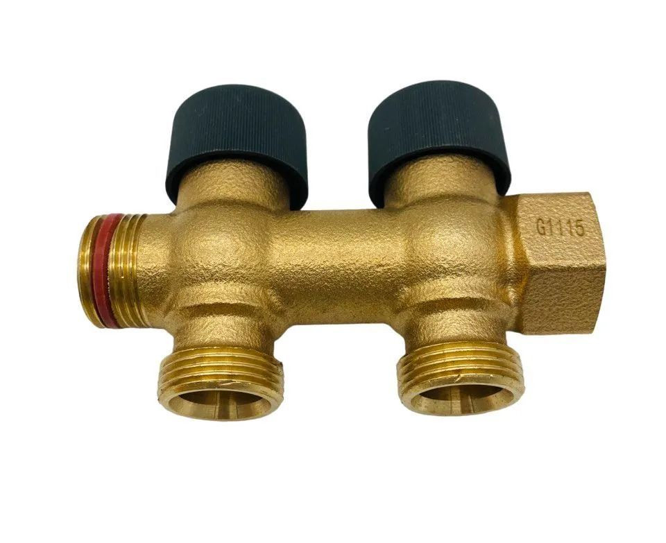 Коллектор ZEISSLER регулировочный 2в d 3/4 х 3/4, под конус, с функ.откл., НИКЕЛЬ (ZSc.408.0502NE)